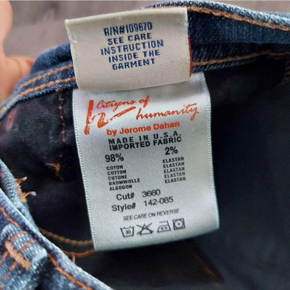 Citizens of Humanity ava #142 Stretch Low Waist Straight Leg Cropped Jeans 27 - Picture 6 of 10